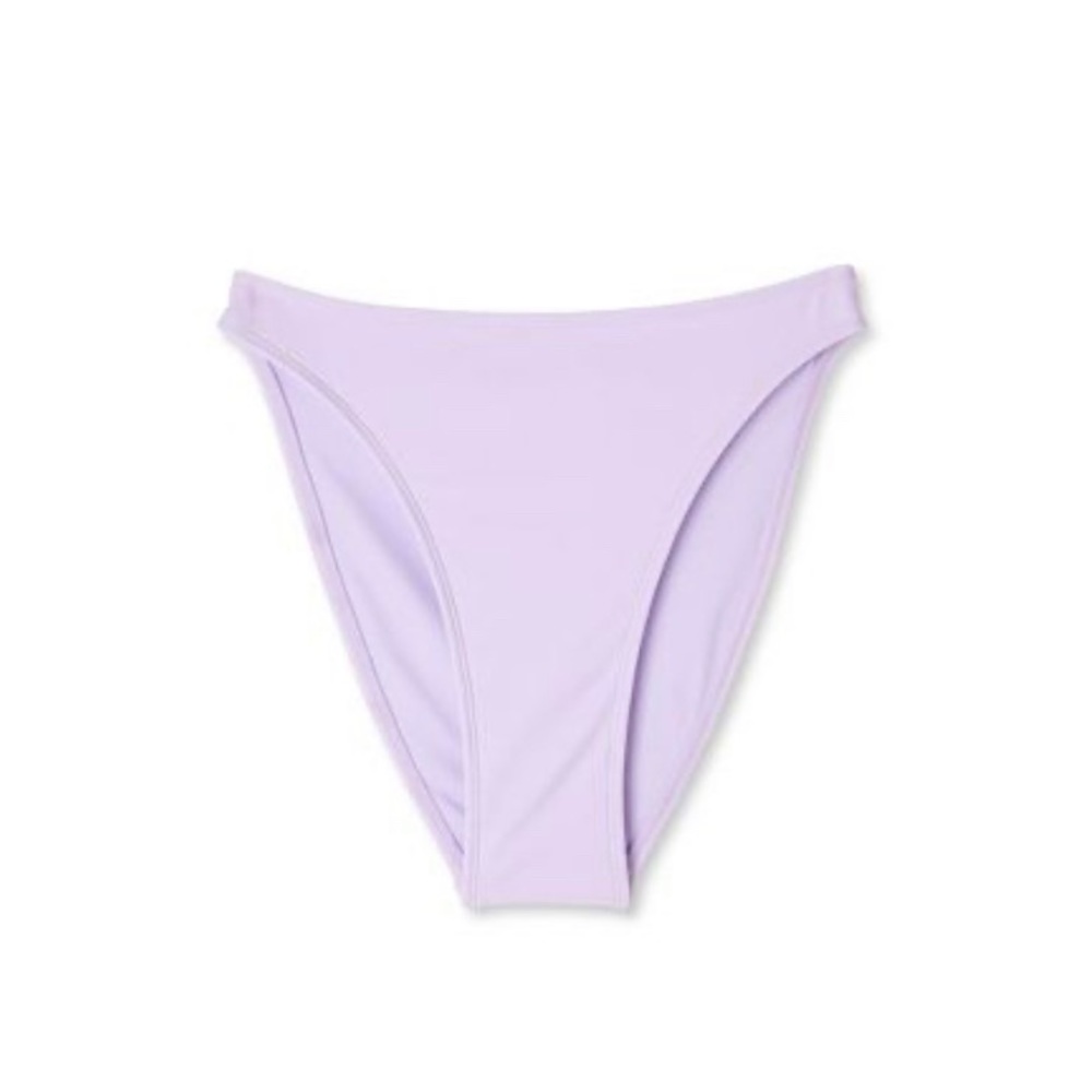 WILD FABLE WOMENS BIKINI BOTTOMS HIGH LEG CHEEKY MID RISE LILAC NWT